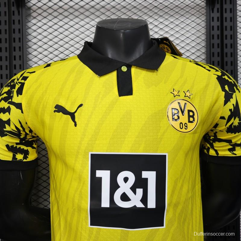 Player Version 25/26 Borussia Dortmund Yellow with Black Pattern Jersey