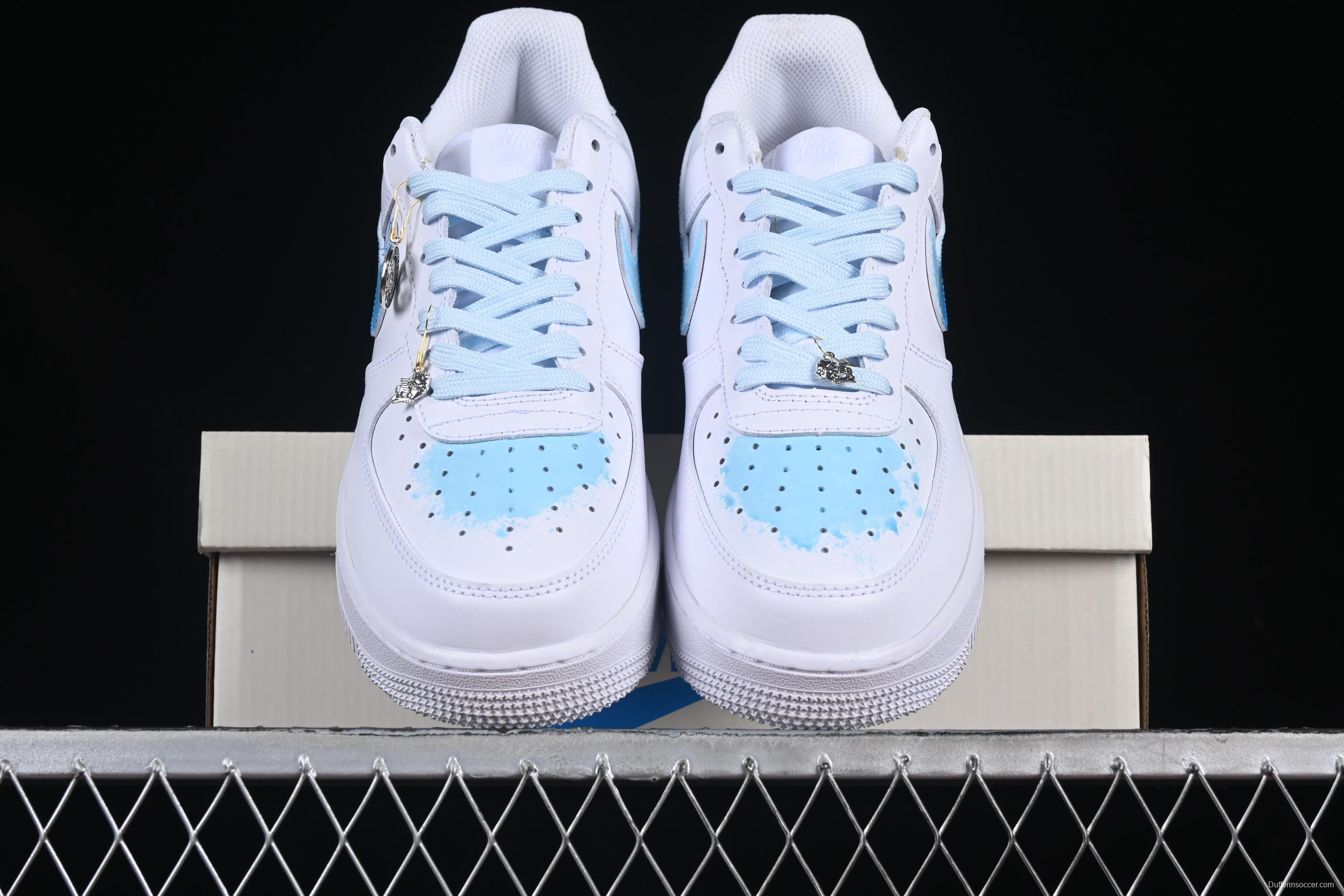 Nike Air Force 1'07 Low Custom Leather Casual Sneakers with Full-Length Air Cushion - LT0602-002