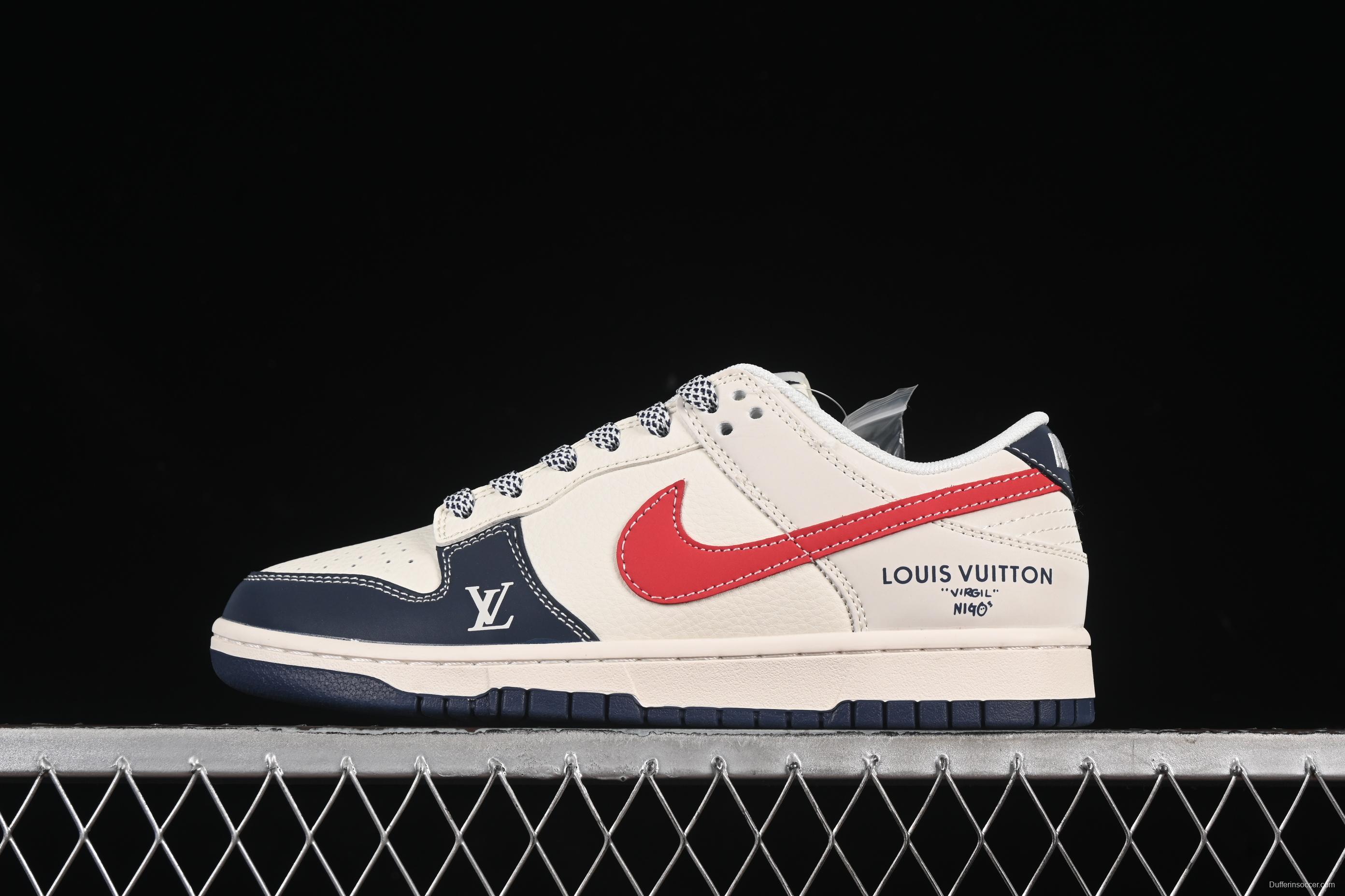 Nike SB Dunk Low LV Collaboration Anniversary Customized Low-Top Casual Skate Shoes - JJ2508-563