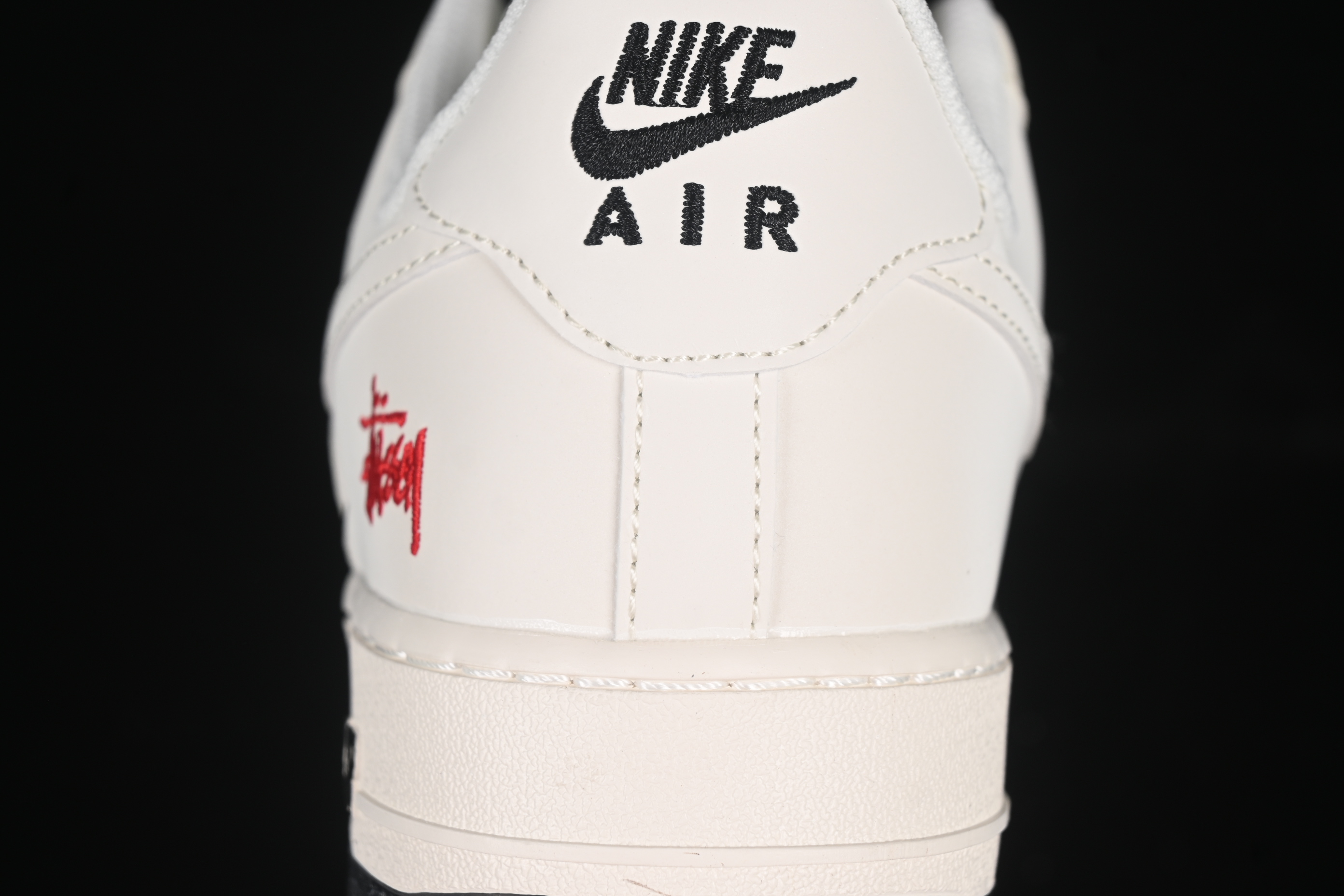 Nike Air Force 1 '07 Low Stussy Collaboration Black Dual-Print Casual Sneakers - HH7518-076