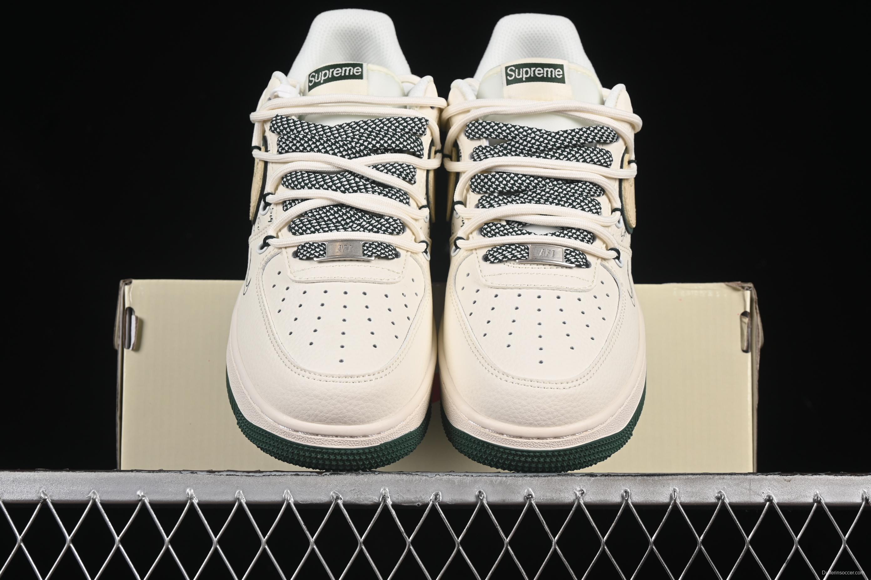 Nike Air Force 1 '07 Low Supreme Casual Sneakers with Custom Leather and Full-Length Air Cushion - DM6868-057