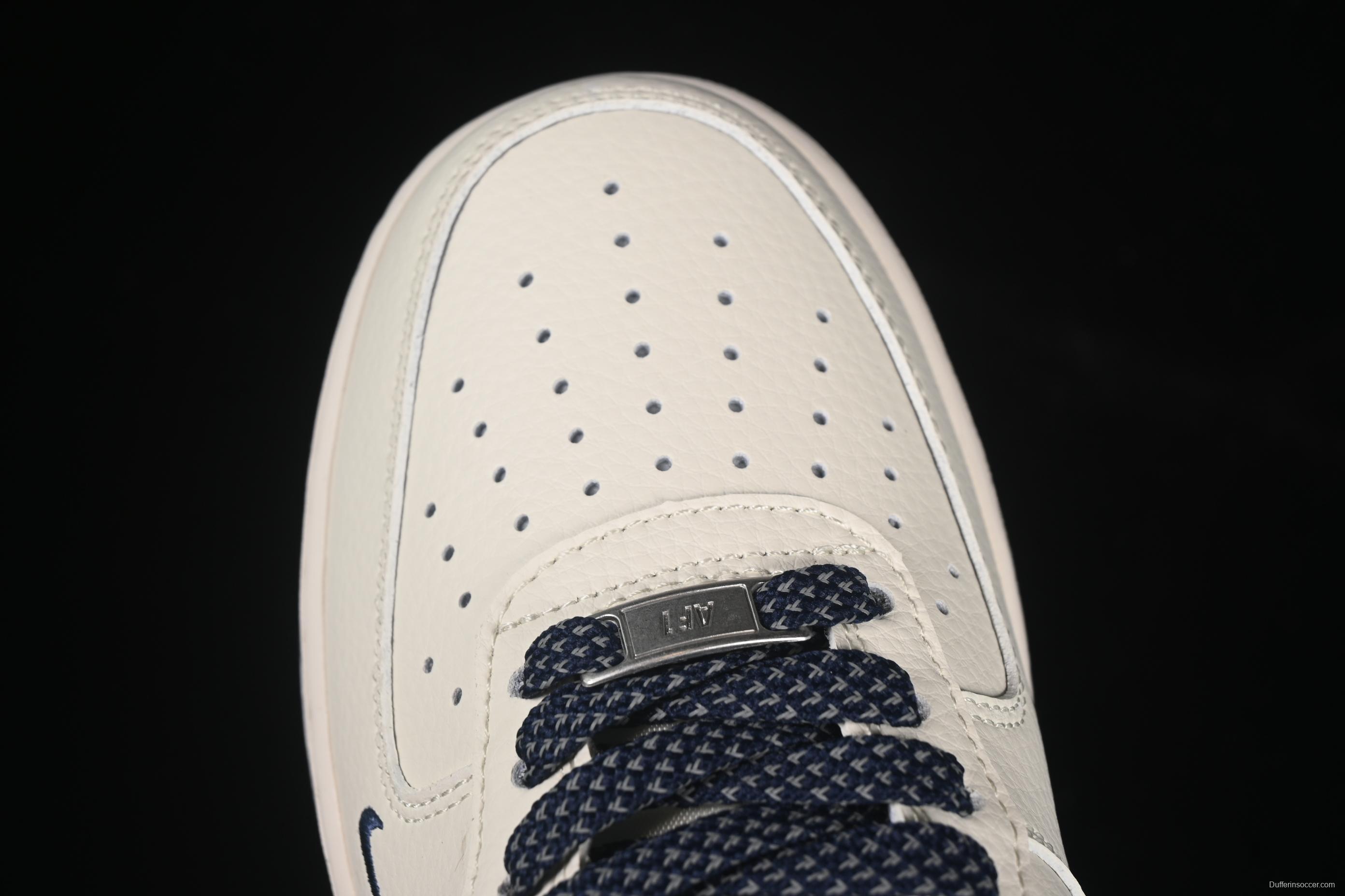 Nike Air Force 1'07 Low Collaboration Sneakers in Dark Blue with Mini Swoosh Logo - HH7518-047
