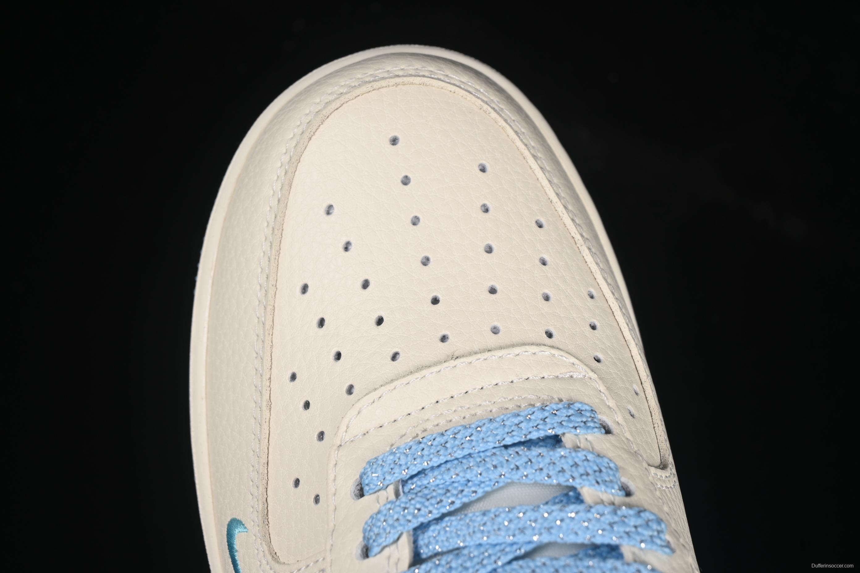 Nike Air Force 1'07 Low Dior Collaboration Beige Blue Checkered Casual Sneakers - KK1988-072