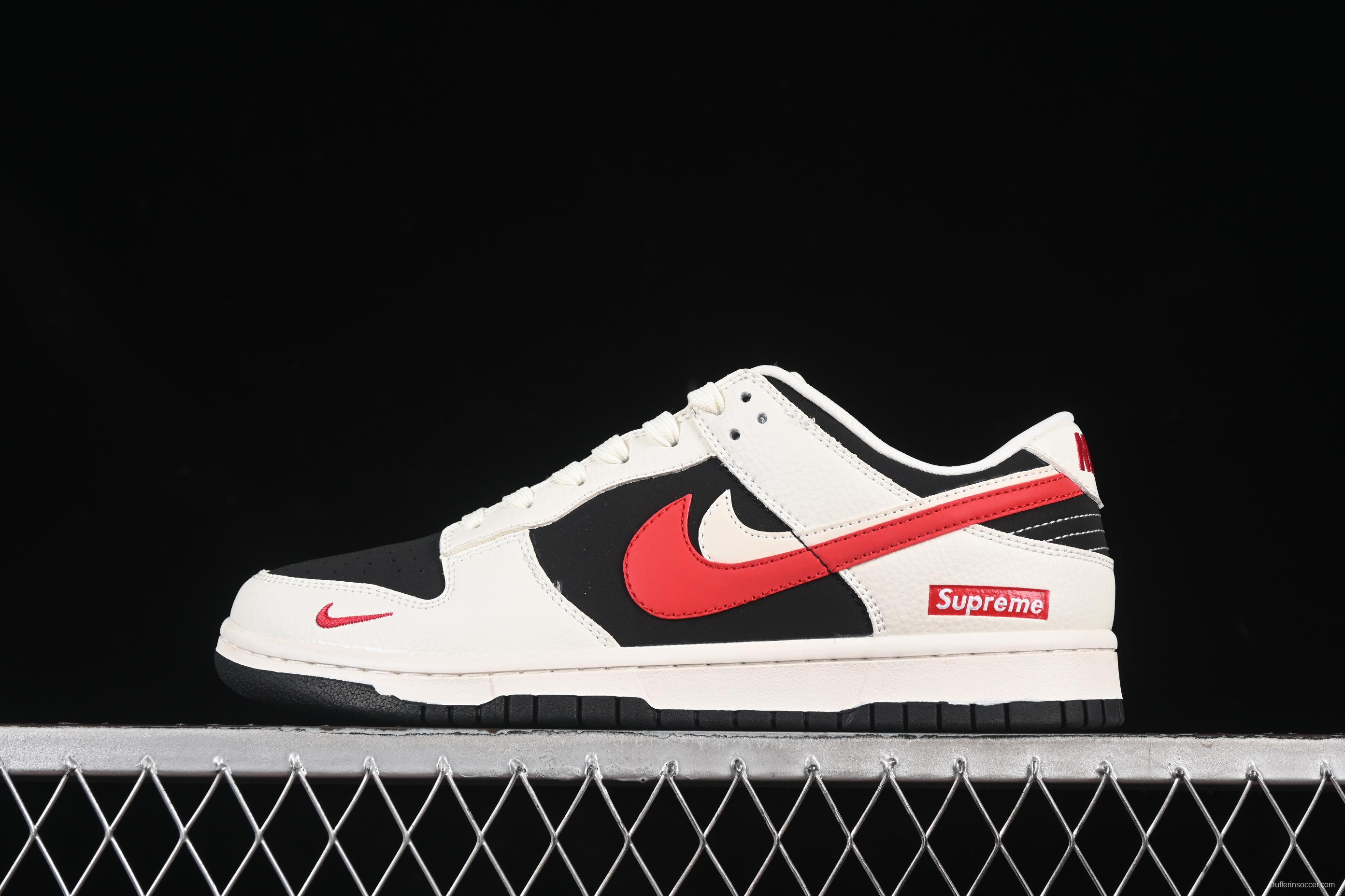 Nike SB Dunk Low Sup Series Red White Double Swoosh Anniversary Custom Low-Top Casual Skate Shoes - CS1688-102