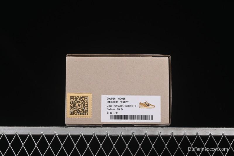 Golden Goose Marathon White Black Gold Comfortable Low-Top Lifestyle Sneakers - H8D4