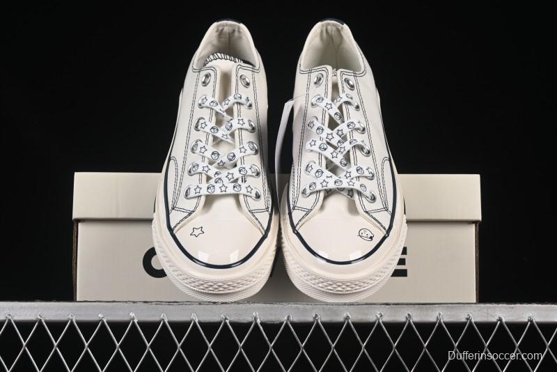 Converse Noritake x Chuck Taylor All Star 1970s Low Top Canvas Sneakers with Hand-Drawn Elements - A15788C