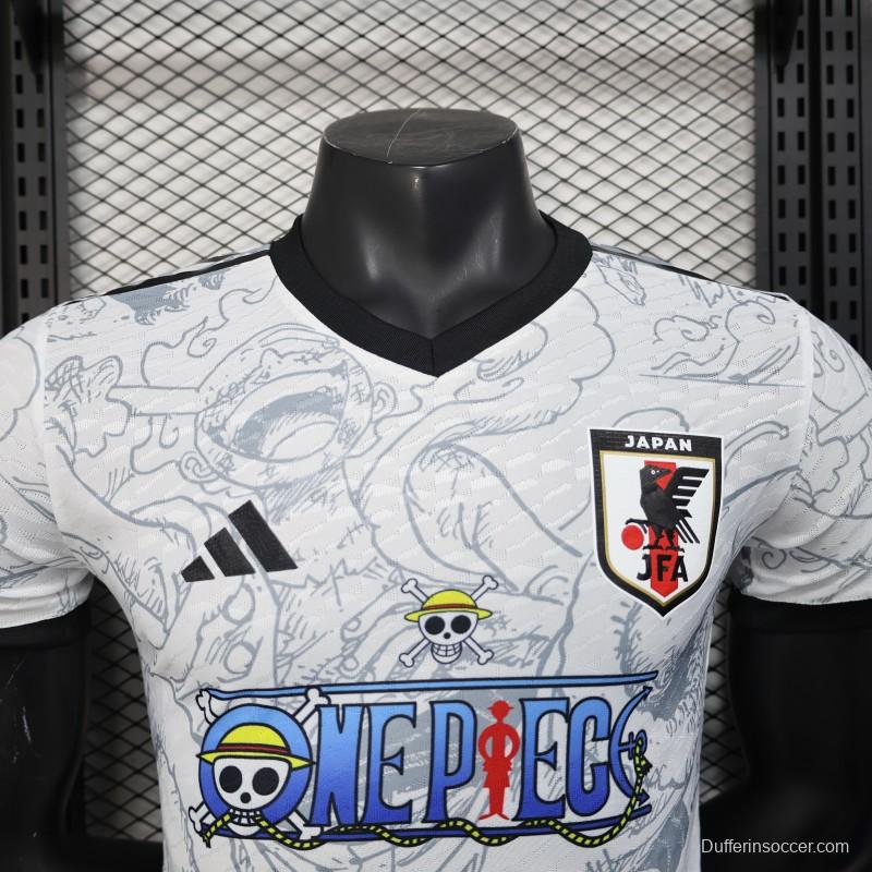 Player Version 2025 Japan White with One Piece Gear 5 Design Jersey
