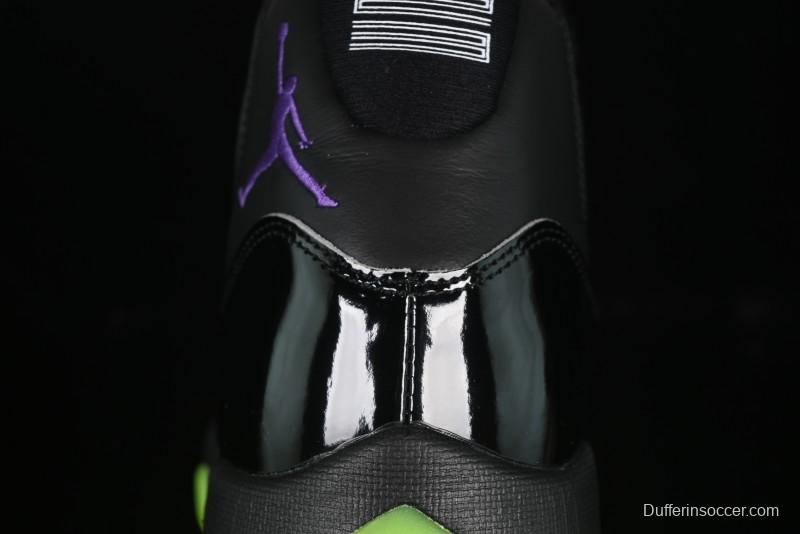 Nike Air Jordan 11 Retro CT8012-003 Basketball Shoes in Black & Guacamole Green