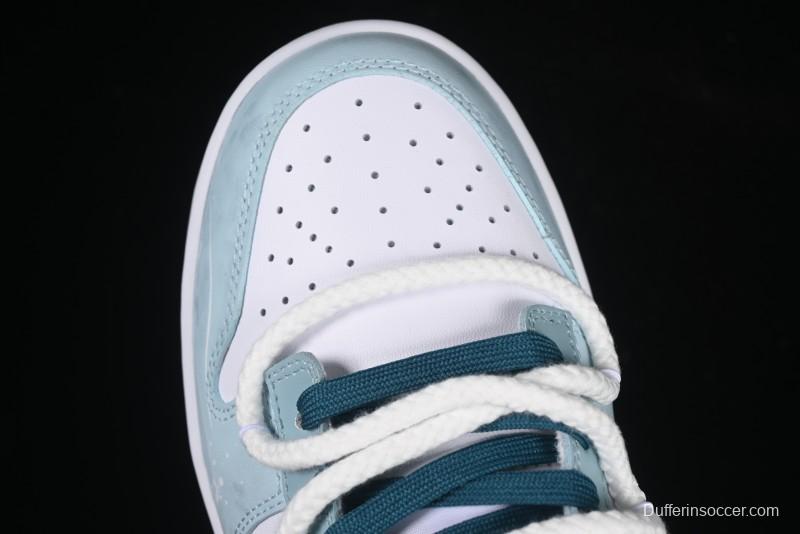 Nike Dunk Low Deconstructed Snake Emblem White Blue Low-Top Casual Sneakers - DD1391-101