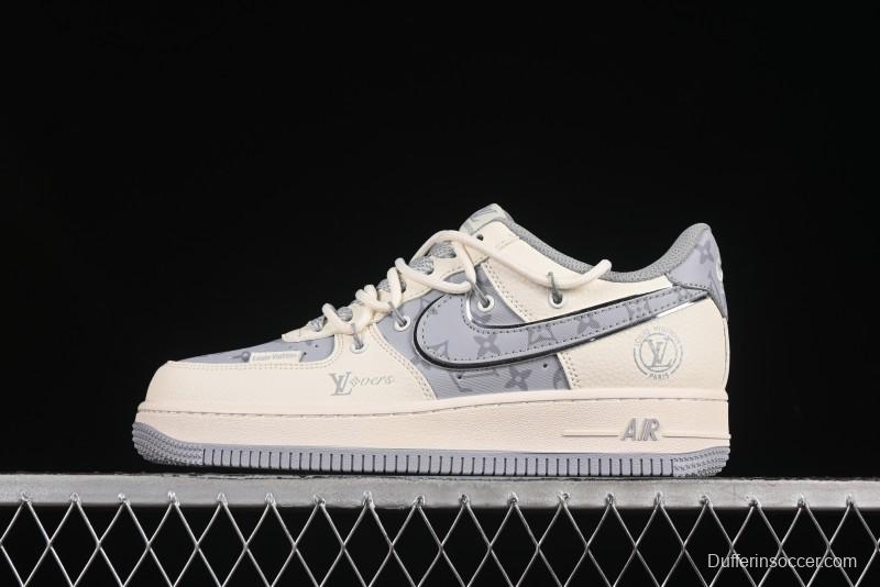 Nike Air Force 1'07 Low LV Collaboration Grey Print Drawstring Casual Sneakers - DM6868-062