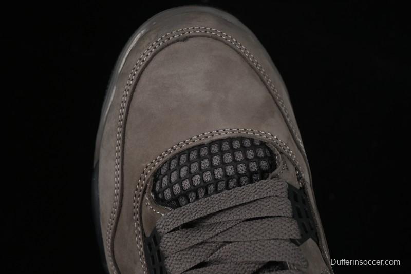 Nike Air Jordan 4 Retro Sneakers in Cave Stone Brown with Black Mesh and TPU Details - FV5029-200