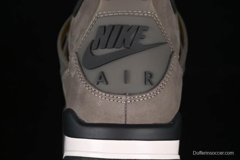 Nike Air Jordan 4 Retro Sneakers in Cave Stone Brown with Black Mesh and TPU Details - FV5029-200