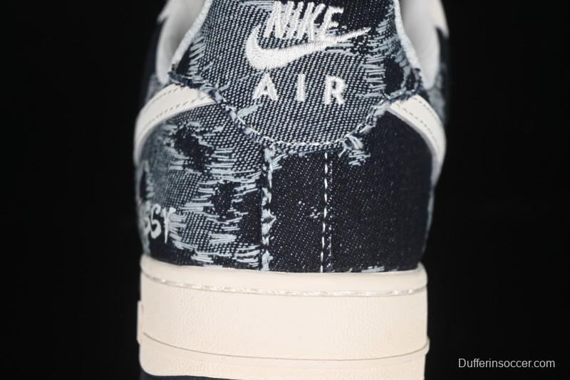 Nike Air Force 1 '07 Low Stussy Collaboration Retro Denim Casual Sneakers - XS1958-578