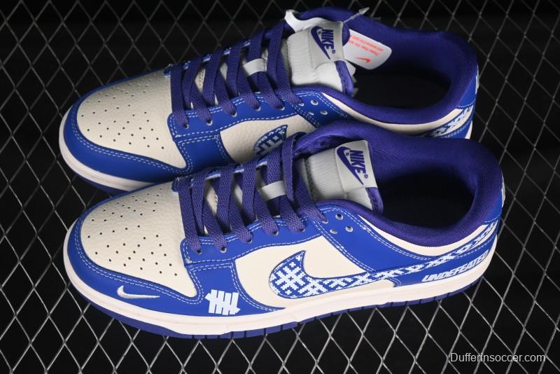 Nike SB Dunk Low UN Series Mosaic Blue Swoosh Anniversary Customized Low-Top Casual Skate Shoes - KK1333-045