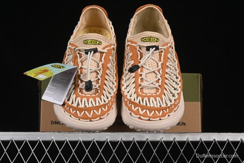 Keen Uneek Flat-M Woven Elastic Outdoor Sandals for Hiking and Water Activities - 1014097 Brown