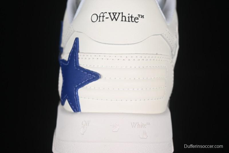 Off-White Out Of Office Low-Top Fashion Sneakers White Blue Star - AJD4