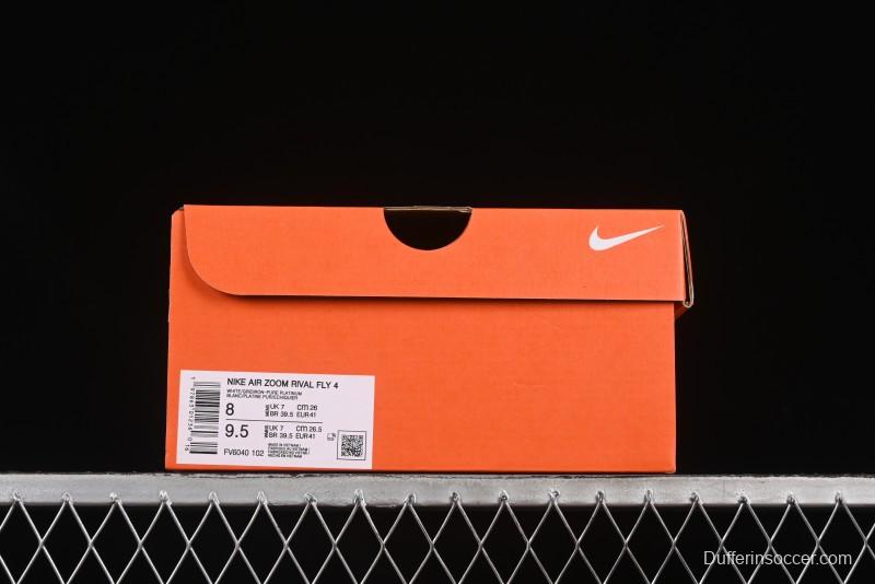 Nike Zoom Rival Fly 4 Lightweight Responsive Running Shoes with Flyknit and React Technology - FV6040-102