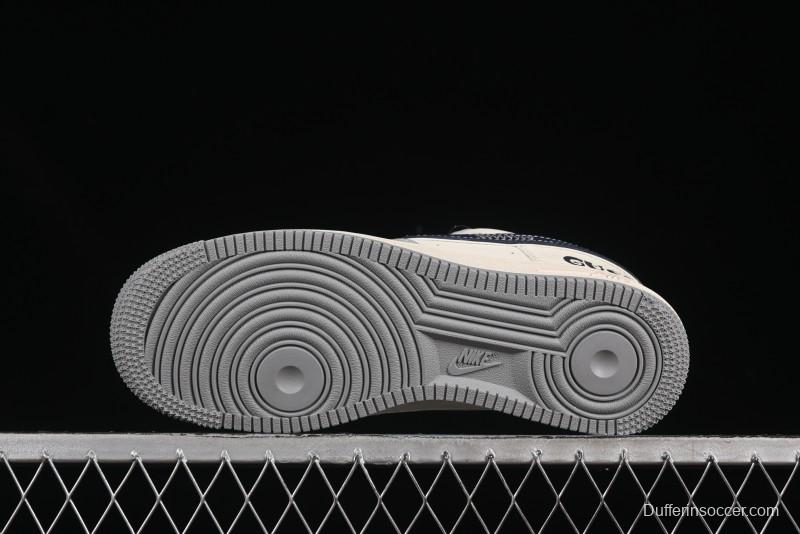 Nike Air Force 1 '07 Low Gucci Collaboration Grey Blue Swoosh Casual Sneakers - XS1958-543