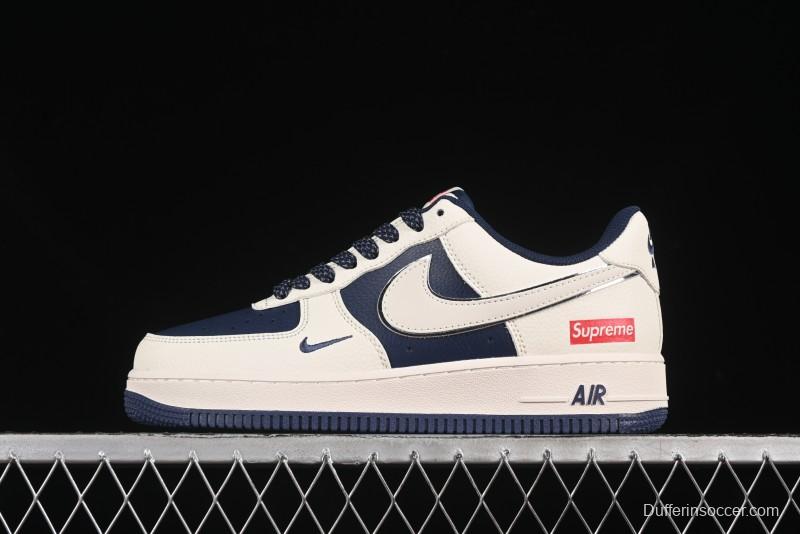Nike Air Force 1 '07 Low Supreme Collaboration Light Blue Edge Casual Sneakers - HH7518-057