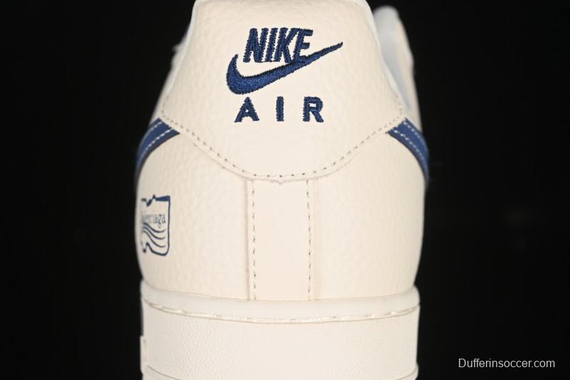 Nike Air Force 1'07 Low Balenciaga Collaboration Blue Woven Label Low-Top Casual Sneakers - DF0188-062