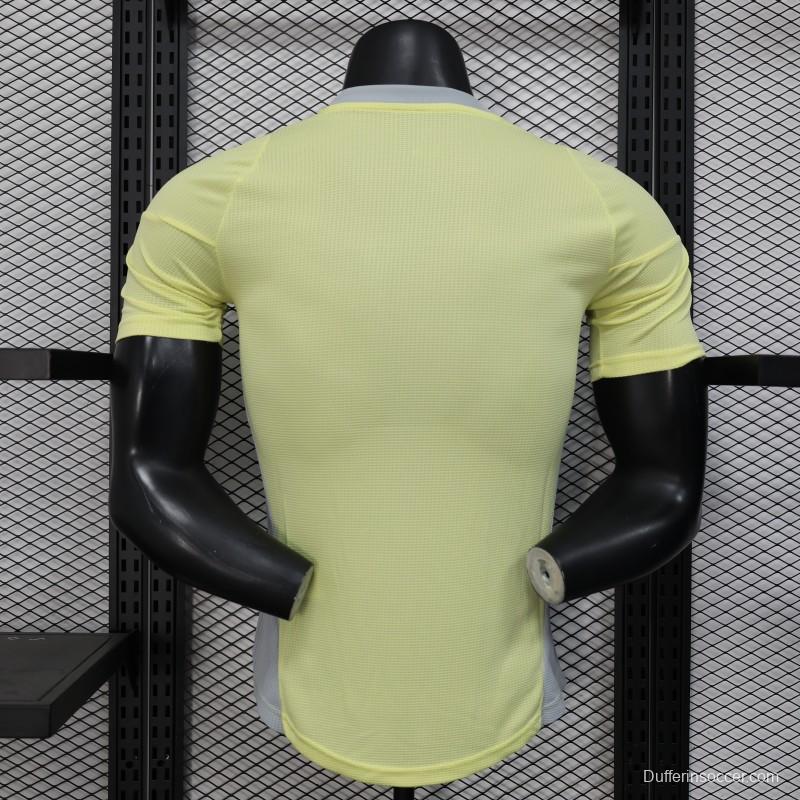 Player Version 2025 Algeria Light Yellow with Adidas Design Jersey