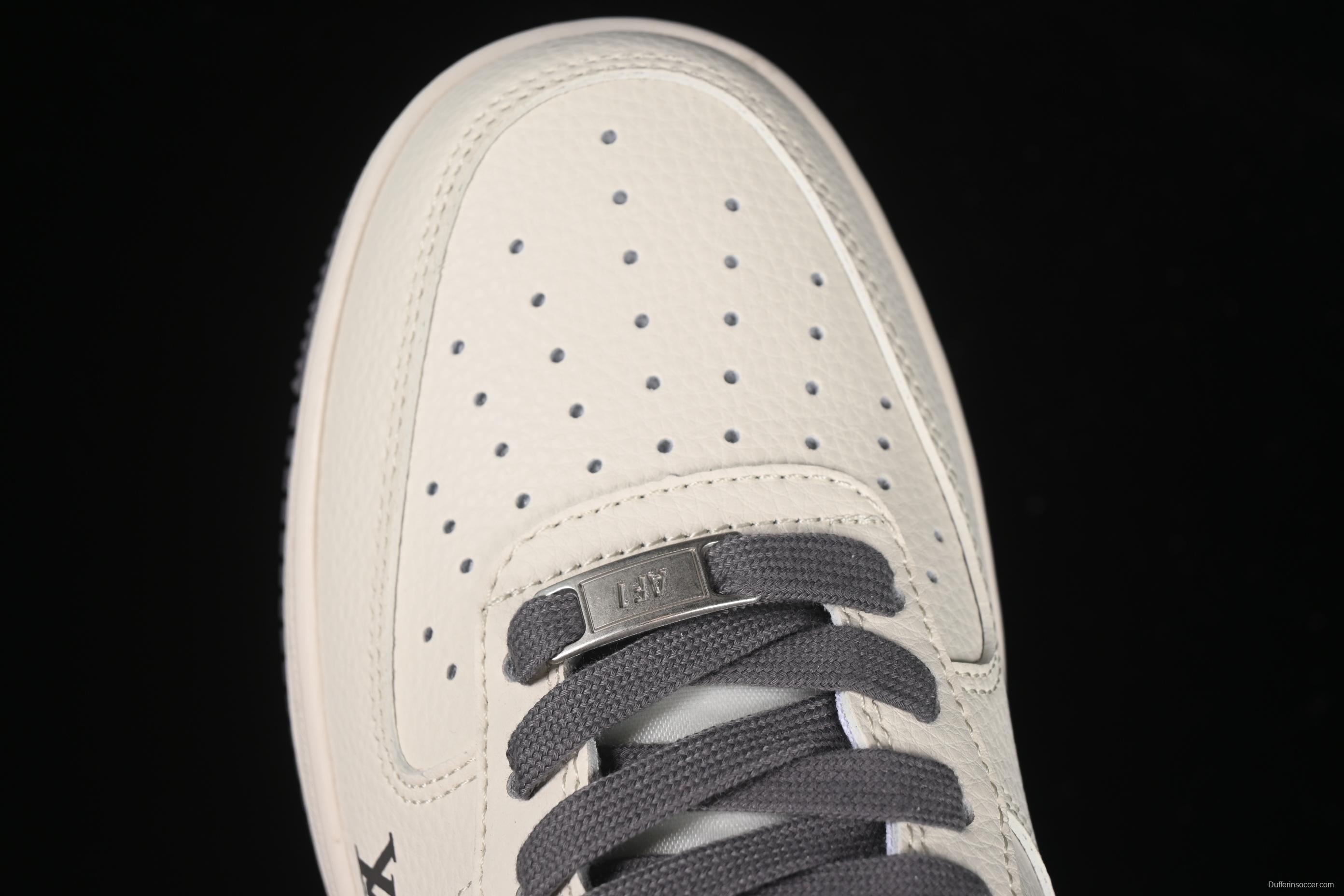 Nike Air Force 1'07 Low LV Collaboration Grey Denim Swoosh Casual Sneakers - XX3168-136