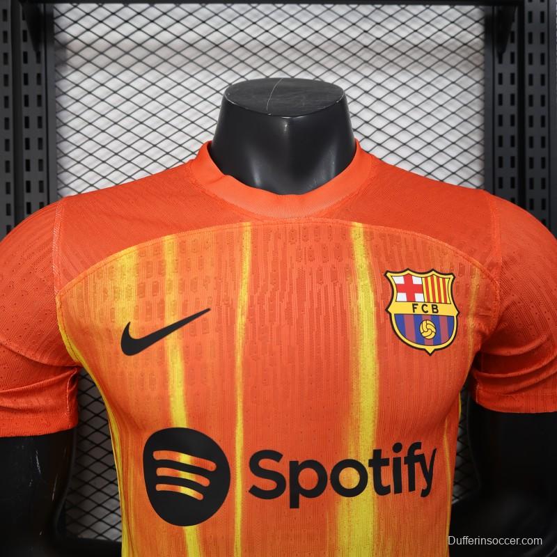 Player Version 25/26 FC Barcelona Orange with Flame Gradient Jersey