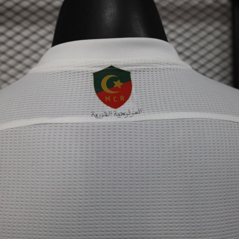 Player Version 2025 MC Alger (MCA) Home White Jersey with Club Emblem Design