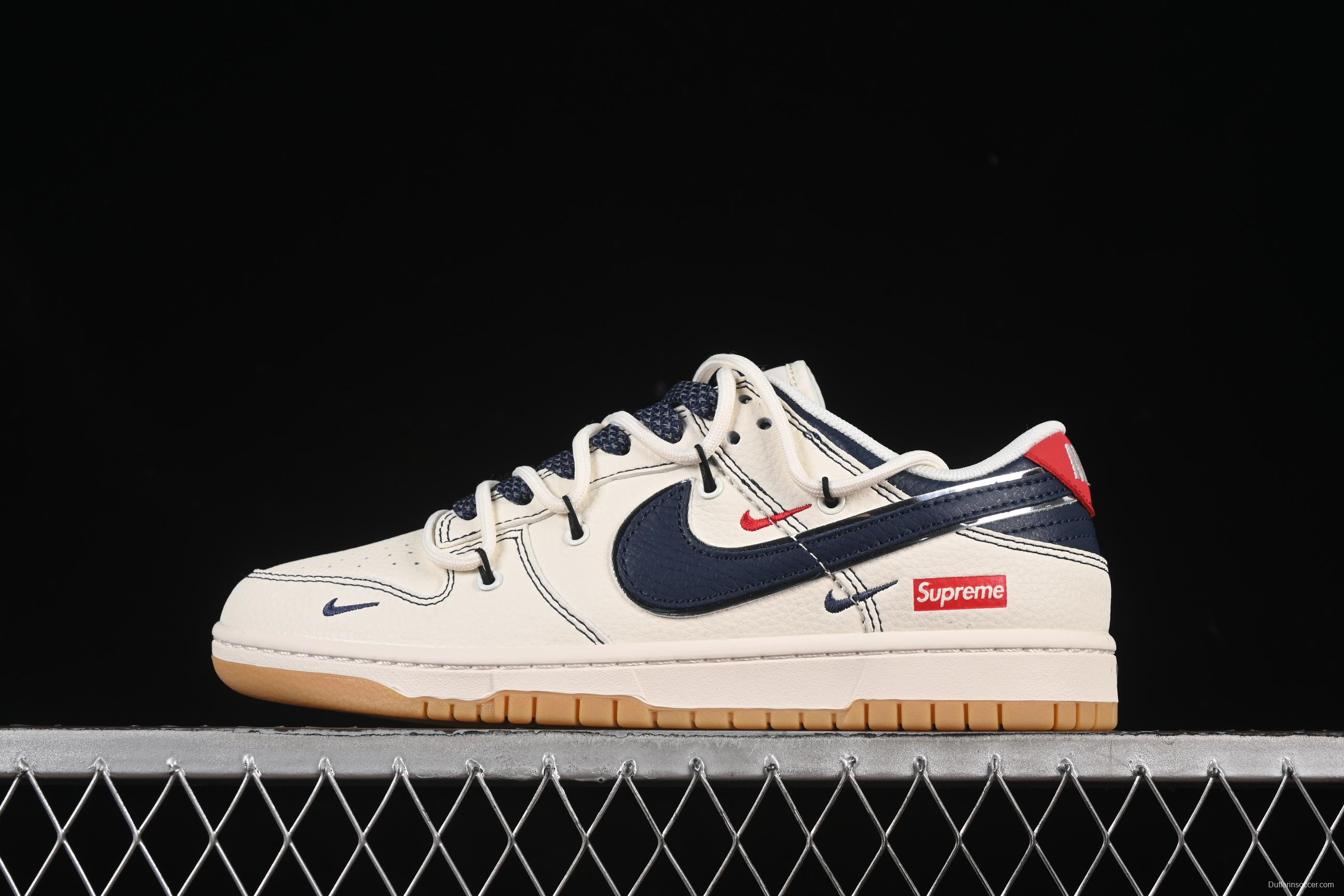 Nike SB Dunk Low Sup Collaboration Strap Blue Swoosh Anniversary Custom Low-Top Casual Skate Shoes - FC1688-217