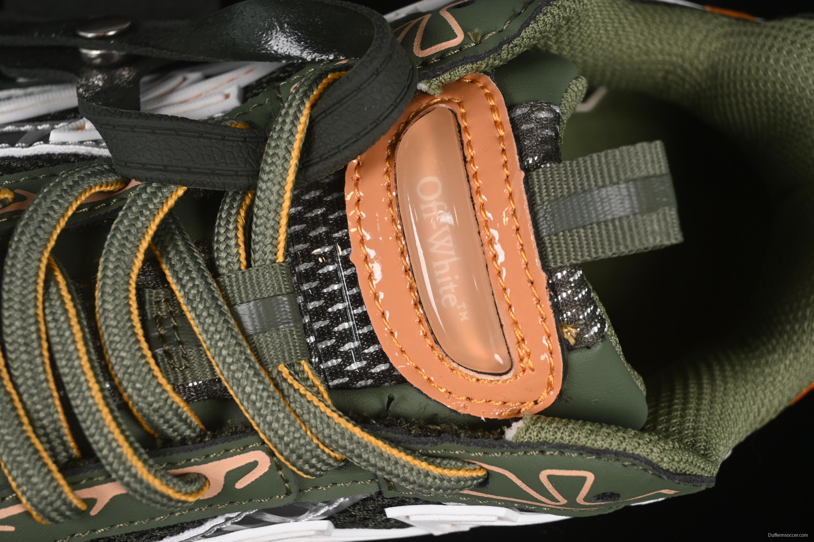 Off-White Be Right Low-Top Lifestyle Sneakers in White Green Orange - C.D4