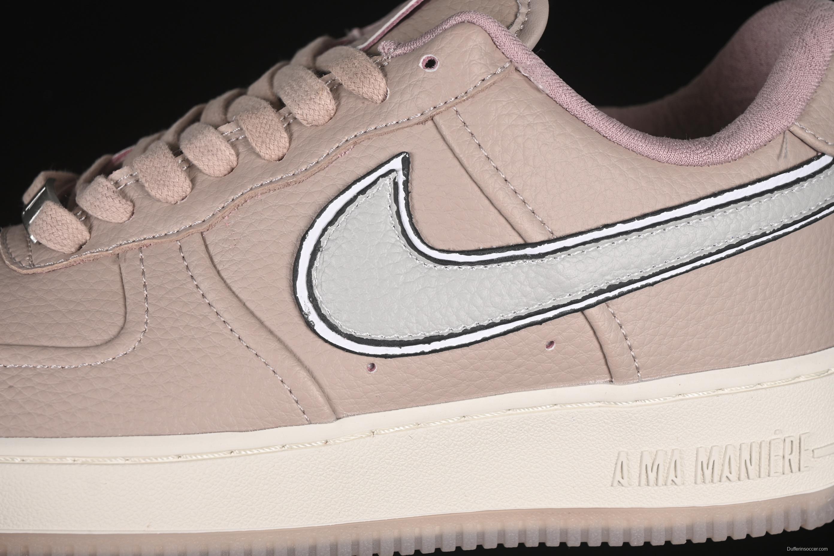 Nike A Ma Maniére x Air Force 1'07 Low Casual Sneakers with Premium Leather and Signature Lining - HF4084-200