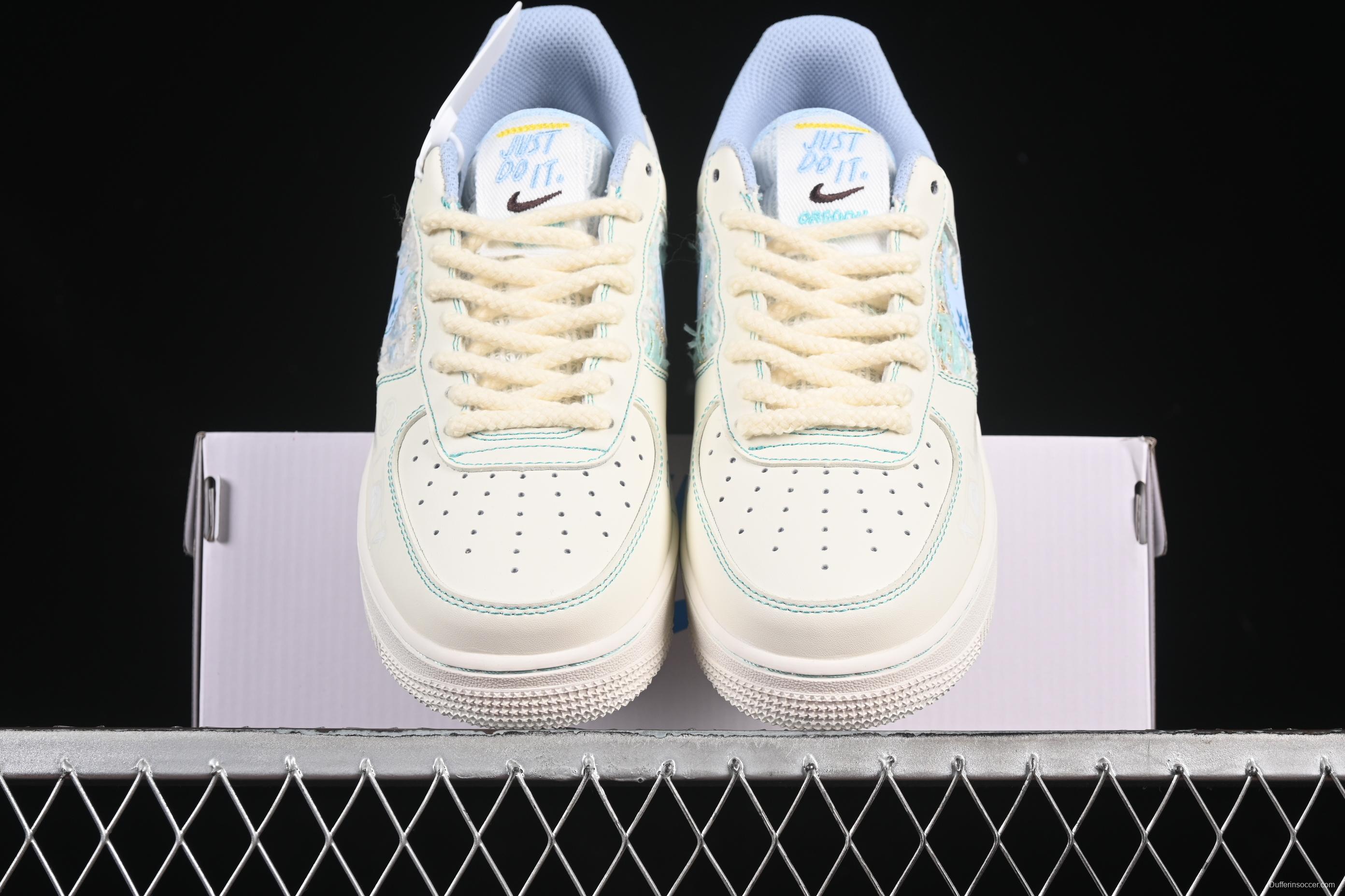 Nike Air Force 1'07 Low "Love Words" Casual Sneakers with Blue Romantic Design - FJ7740-510