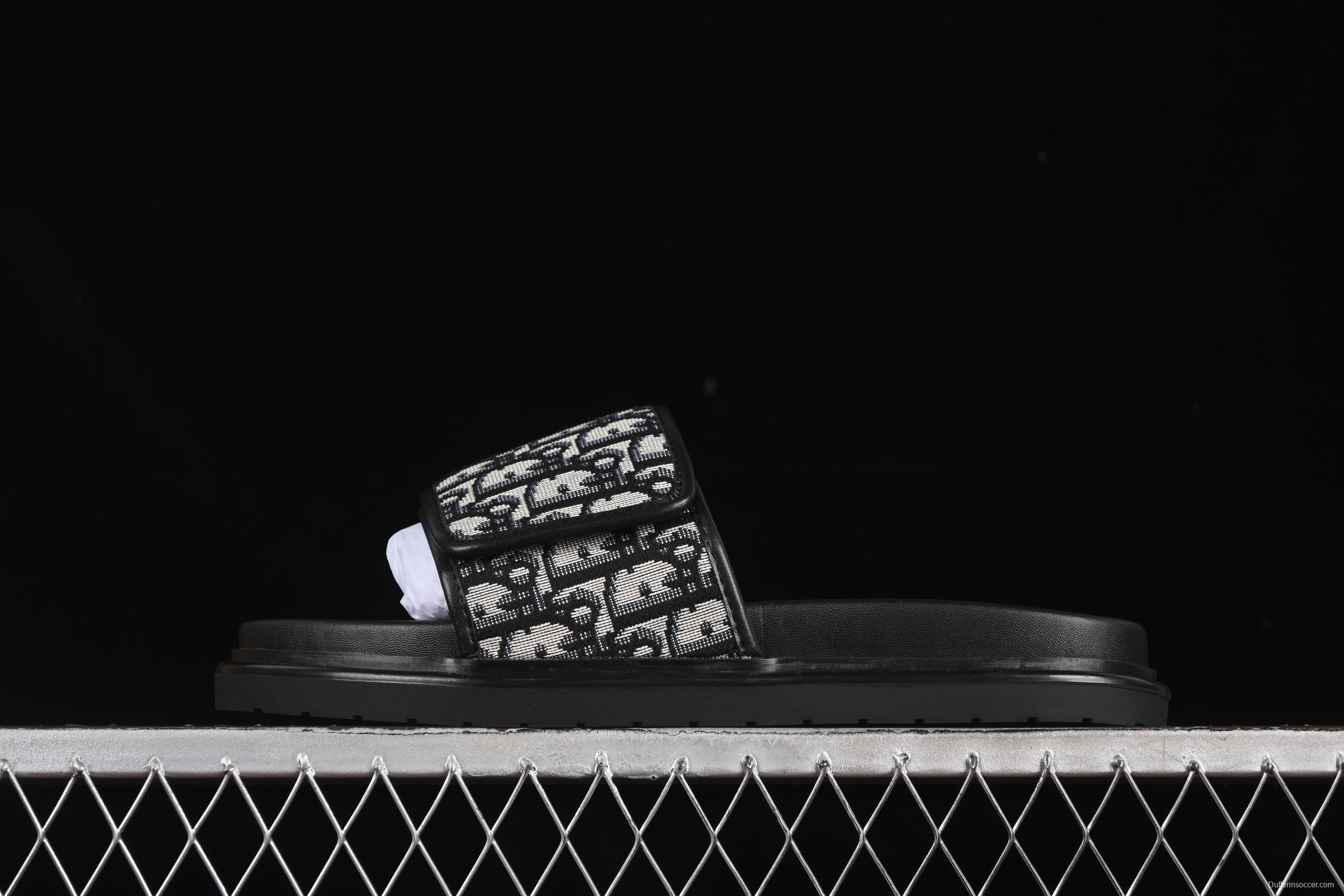 Dior Aqua Summer Men's Platform Casual Sandals with Oblique Print and Leather Accents - 3SA126ZSA