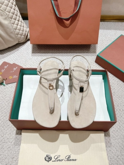2025 Women LP Beige Suede Sandals LY00360