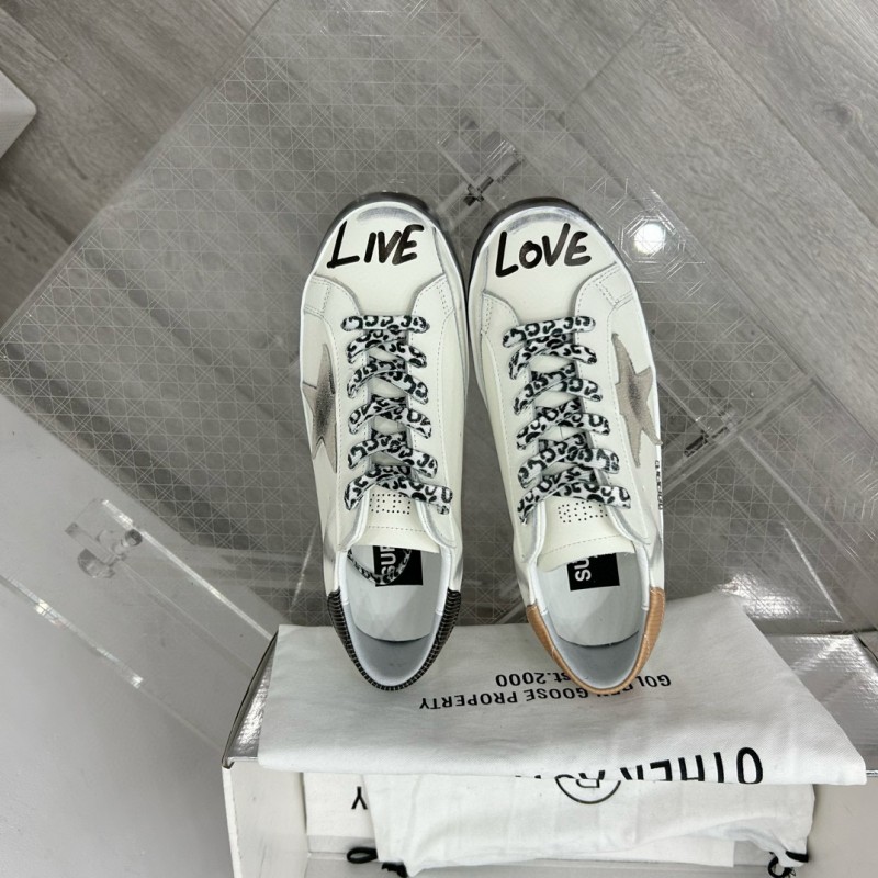 2025 Unisex GGDB White Beige Grey Leather Sneakers SUPER STAR