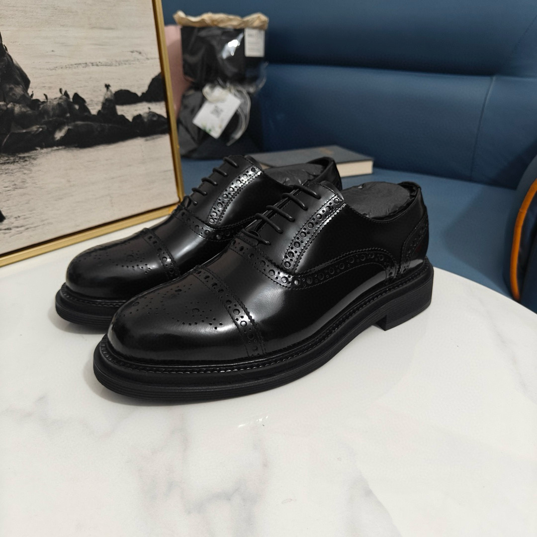 2024 Men Dolce & Gabbana Black Leather Derby