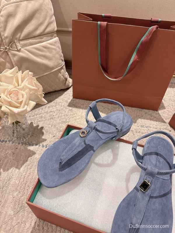 2025 Women LP Blue Suede Slippers LY00250