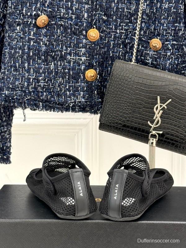 2025 Women AlAIA Black Mesh Casual Shoes