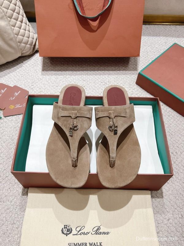 2025 LP Beige Suede Slippers LY00250
