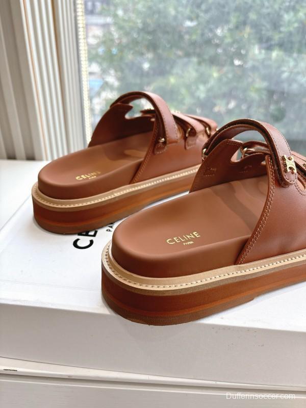 2025 CELINE Brown Leather Sandals