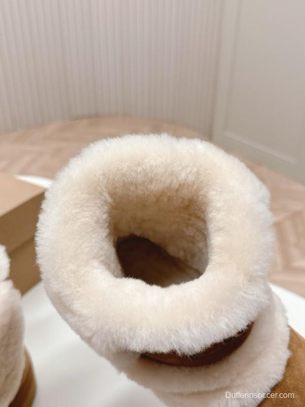 2024 Women UGG Chestnut Suede Sheepskin Snow Boots MJ00320