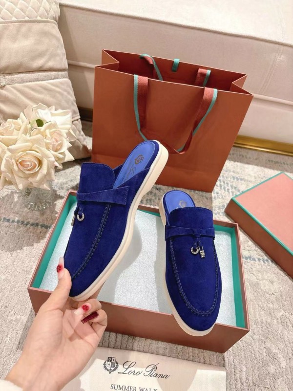 2025 Women LP Blue Suede Loafers LY00260(F)