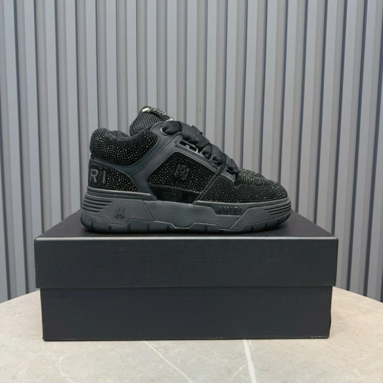 2024 Unisex Amiri Black Leather Sneakers MJ00410