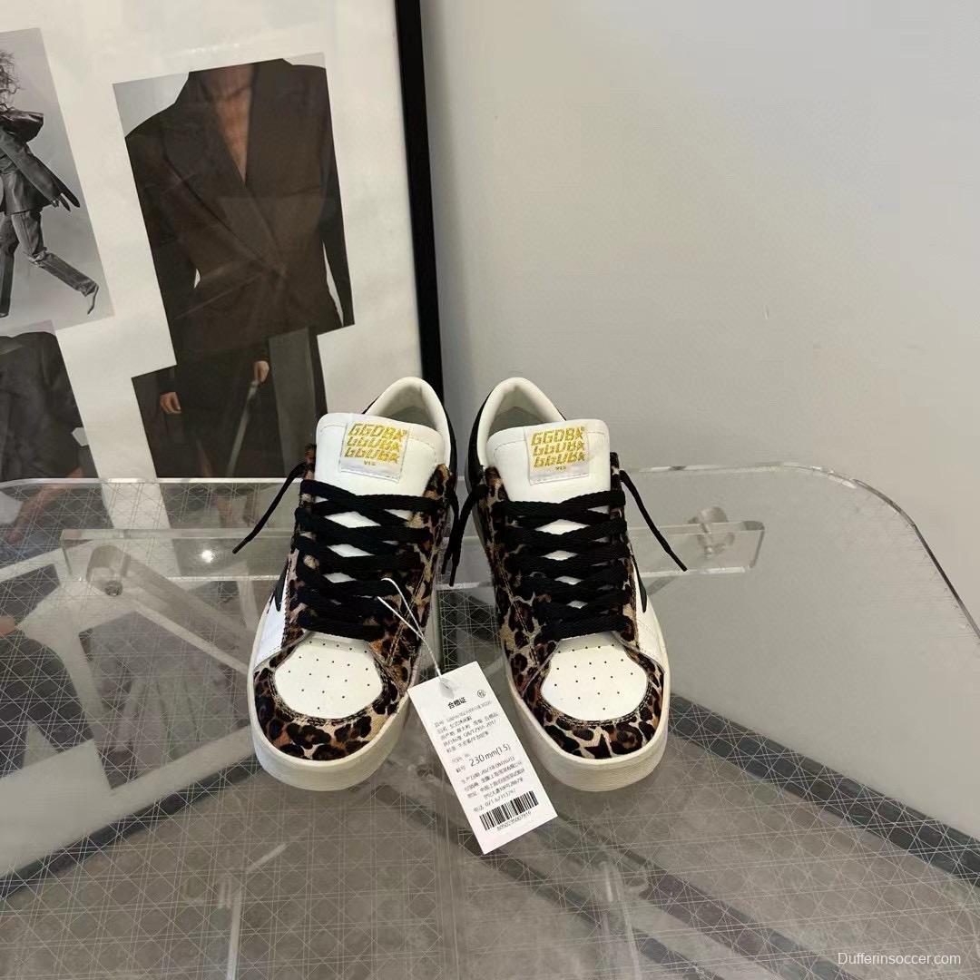 2024 Women GGDB White Leopard Leather Sneakers MJ00260
