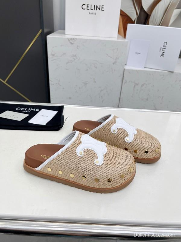 2025 CELINE Beige Leather Slippers LY00241