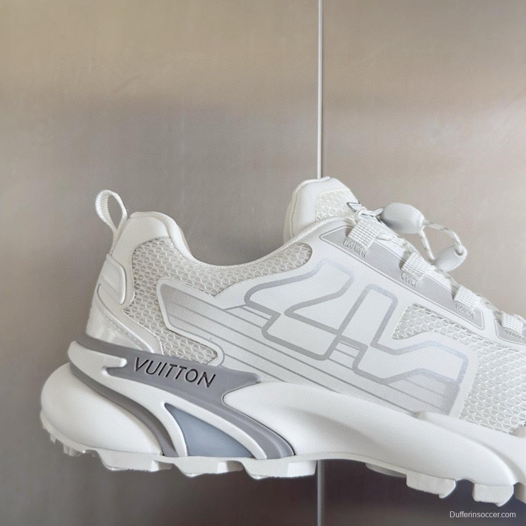 2025 Men Louis Vuitton White Mesh Sneakers MJ00390
