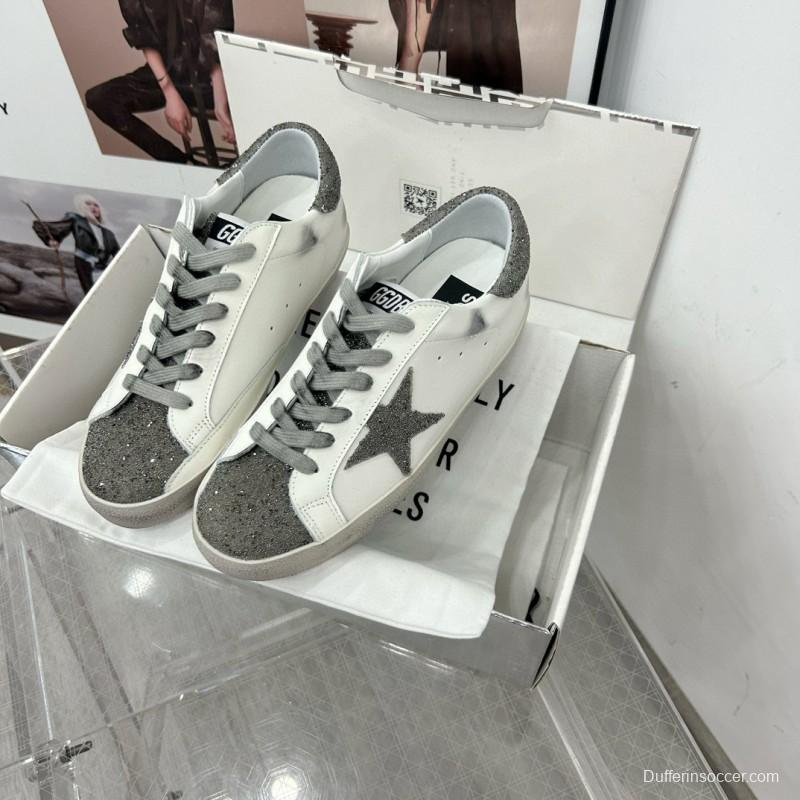 2025 Women GGDB White Grey Leather Suede Sneakers LY00360