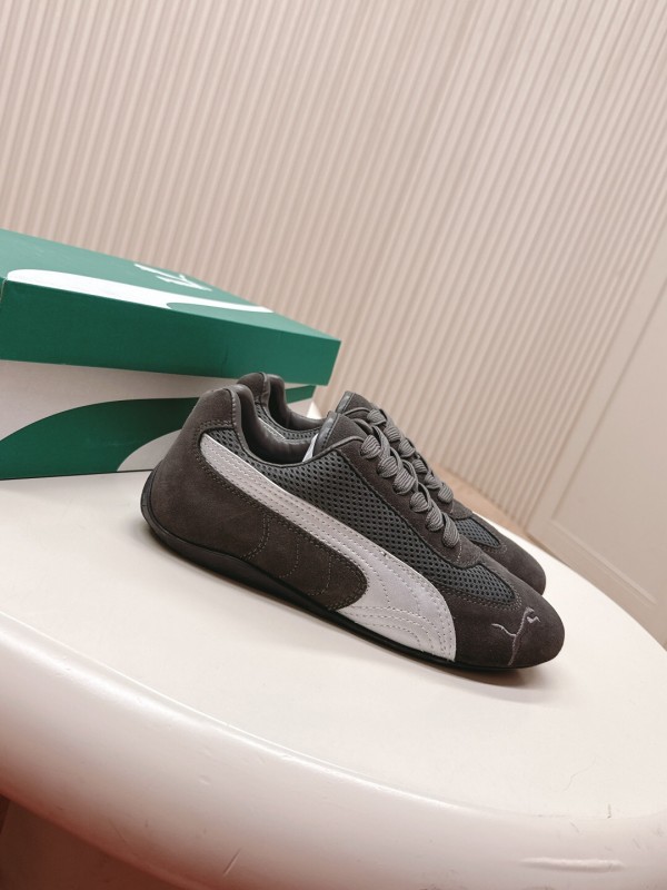 2025 Women Puma Grey White Suede Mesh Sneakers LY00280