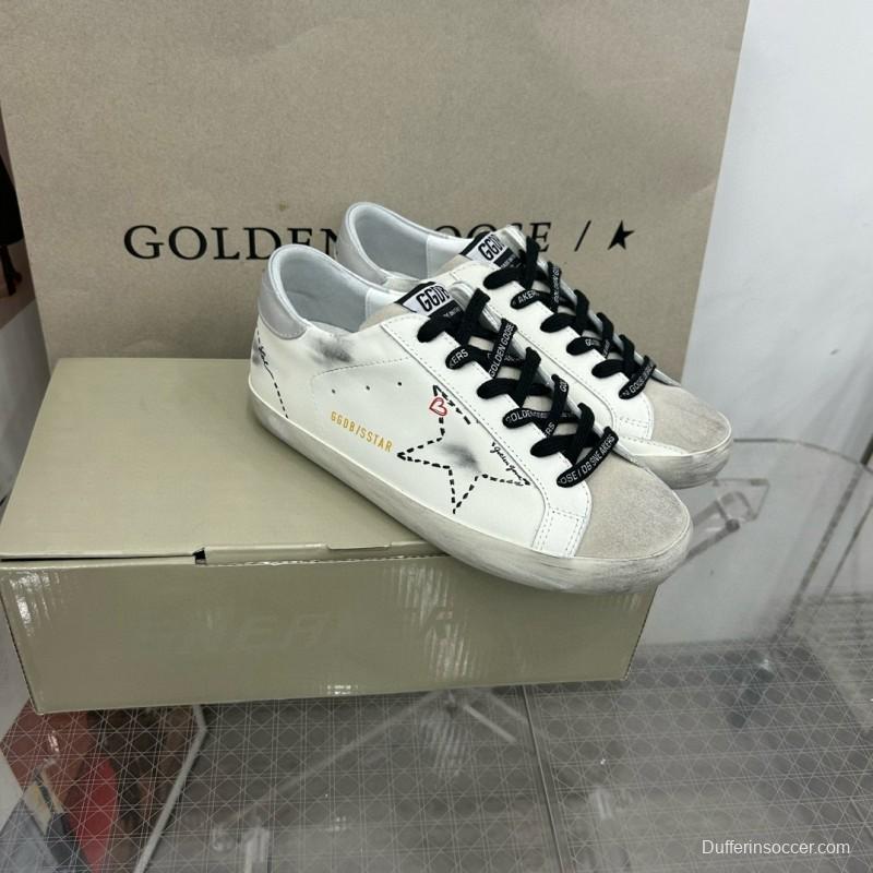 2025 Unisex GGDB White Black Suede Leather Sneakers MJ00260
