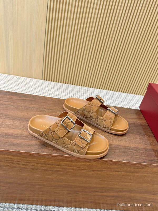 2025 Women Gucci Beige Leather Sandals LY00260